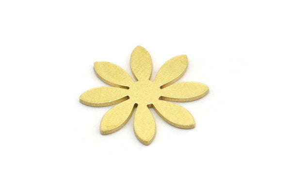 Brass Flower Blank, 12 Raw Brass Flower Shaped Blanks (19x18x0.80mm) A4215