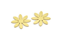 Brass Flower Blank, 12 Raw Brass Flower Shaped Blanks (19x18x0.80mm) A4215
