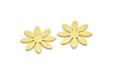 Brass Flower Blank, 12 Raw Brass Flower Shaped Blanks (19x18x0.80mm) A4215