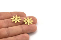 Brass Flower Blank, 12 Raw Brass Flower Shaped Blanks (19x18x0.80mm) A4215