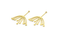 Brass Dandelion Charm, 12 Raw Brass Taraxacum Charms With 1 Loop (35x30x0.80mm) A4219