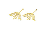 Brass Dandelion Charm, 12 Raw Brass Taraxacum Charms With 1 Loop (35x30x0.80mm) A4219