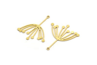 Brass Dandelion Charm, 12 Raw Brass Taraxacum Charms With 1 Loop (35x30x0.80mm) A4219