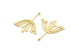 Brass Dandelion Charm, 12 Raw Brass Taraxacum Charms With 1 Loop (35x30x0.80mm) A4219