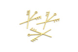 Brass Nordic Runes Charm, 50 Raw Brass Viking Good Luck Symbol Rune Charms With 1 Loop, Viking Runes, Runic Alphabet (24x18x0.60mm) A4218