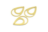 Brass Drop Charm, 10 Raw Brass Drop Charms With 1 Hole, Earrings, Findings (29x21x0.80mm) A4224