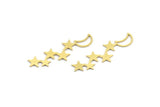 Brass Moon Charm, 24 Raw Brass Crescent Moon And Star Shaped Charms, Findings (34x11x0.60mm) A4234