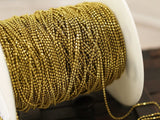 Brass Ball Chain, 5 Meters - 16.5 Feet (1.3mm) Solid Brass Chain - Brs 9 Z076