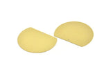Wide Semi Circle, 6 Raw Brass Semi Circle Blanks With 1 Holes (52x41x0.40mm) B0307