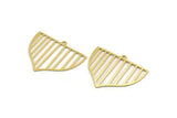 Brass Triangle Charm, 12 Raw Brass Triangle Shaped Charms With 1 Loop (26.5x32x0.60mm) A4508