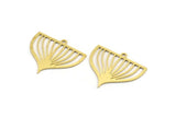 Brass Triangle Charm, 12 Raw Brass Triangle Shaped Charms With 1 Loop (22.5x25.5x0.60mm) A4507