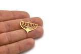 Brass Triangle Charm, 12 Raw Brass Triangle Shaped Charms With 1 Loop (22.5x25.5x0.60mm) A4507