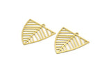Brass Triangle Charm, 12 Raw Brass Triangle Shaped Charms With 1 Loop (28x27x0.60mm) A4509