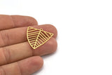 Brass Triangle Charm, 12 Raw Brass Triangle Shaped Charms With 1 Loop (28x27x0.60mm) A4509