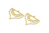 Brass Triangle Charm, 12 Raw Brass Triangle Shaped Charms With 1 Loop (24x27x0.60mm) A4511