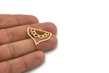 Brass Triangle Charm, 12 Raw Brass Triangle Shaped Charms With 1 Loop (24x27x0.60mm) A4511