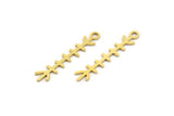 Brass Nordic Runes Charm, 50 Raw Brass Viking Symbol Rune Charms With 1 Loop, Viking Runes, Runic Alphabet (24x4.5x0.60mm) A4220