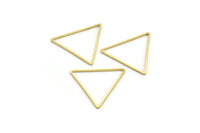 Brass Triangle Ring, 24 Raw Brass Triangle Rings, Triangle Connectors (23x27x1mm) A4241