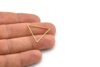 Brass Triangle Ring, 24 Raw Brass Triangle Rings, Triangle Connectors (23x27x1mm) A4241