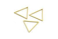 Brass Triangle Ring, 24 Raw Brass Triangle Rings, Triangle Connectors (19x22x1mm) A4239