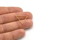 Brass Triangle Ring, 24 Raw Brass Triangle Rings, Triangle Connectors (19x22x1mm) A4239