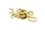 Brass Moon Blank, 50 Raw Brass Crescent Moon Shaped Blanks, Findings (11x3x1mm) A4235