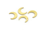 Brass Moon Blank, 50 Raw Brass Crescent Moon Shaped Blanks, Findings (11x3x1mm) A4235