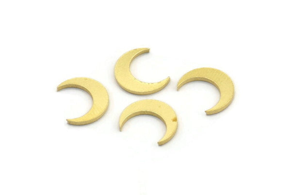 Brass Moon Blank, 50 Raw Brass Crescent Moon Shaped Blanks, Findings (11x3x1mm) A4235