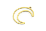 Brass Moon Charm, 12 Raw Brass Crescent Moon Charms With 1 Loop (28x7x1mm) A4256