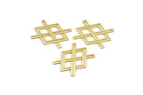 Brass Ethnic Charm, 10 Raw Brass Ethnic Motif Charms, Earring Charms (22x28x0.60mm) A4259