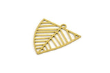 Brass Leaf Charm, 12 Raw Brass Triangle Leaf Charms With 1 Loop, Findings (22x21x0.60mm) A4519
