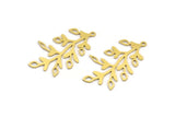 Brass Flower Charm, 8 Raw Brass Flower Shaped Charms With 1 Loop, Findings (36x22x0.60mm) A4542