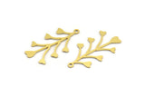 Brass Flower Charm, 12 Raw Brass Flower Shaped Charms With 1 Loop, Findings (30x16x0.60mm) A4556