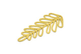 Brass Leaf Charm, 6 Raw Brass Branch Charms With 1 Loop, Charm Pendants (43x20x0.60mm) A4557