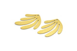 Brass Leaf Charm, 8 Raw Brass Leaf Charms With 1 Hole, Findings (25x20x0.60mm) A4554