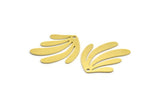Brass Leaf Charm, 8 Raw Brass Leaf Charms With 1 Hole, Findings (25x20x0.60mm) A4554