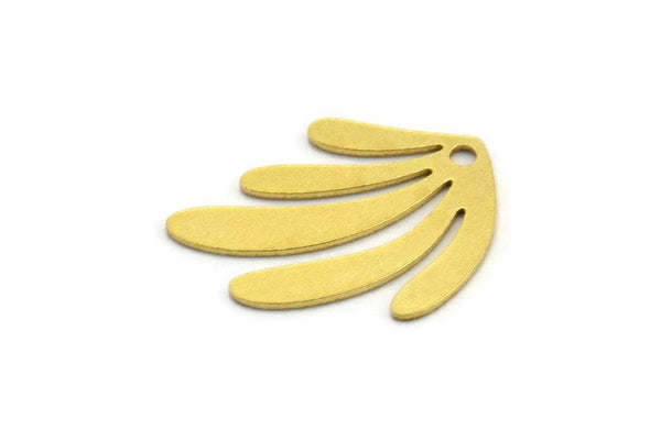 Brass Leaf Charm, 12 Raw Brass Leaf Charms With 1 Hole, Findings (18x15x0.60mm) A4555