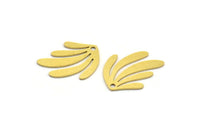 Brass Leaf Charm, 12 Raw Brass Leaf Charms With 1 Hole, Findings (18x15x0.60mm) A4555