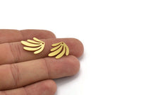 Brass Leaf Charm, 12 Raw Brass Leaf Charms With 1 Hole, Findings (18x15x0.60mm) A4555