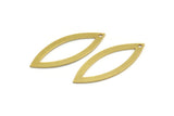 Brass Marquise Charm, 12 Raw Brass Oval Shaped Charms With 1 Hole (39x15x0.80mm) A4539