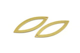 Brass Marquise Charm, 12 Raw Brass Oval Shaped Charms With 1 Hole (39x15x0.80mm) A4539