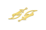 Brass Sword Charm, 24 Raw Brass Sword Shaped Charms With 1 Loop, Earrings, Charms Pendants, Axe Findings (33x10x0.60mm) A4537