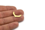 Brass Charm, 24 Raw Brass, Brass Pendants, Charm Pendants, U Shaped Charms, Brass U Shaped Charms With 2 Holes (15x23x0.60mm) A4517