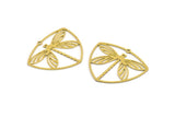 Brass Dragonfly Charm, 8 Raw Brass Dragonfly Charms With 1 Loop (30x36x0.60mm) A4546