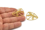 Brass Dragonfly Charm, 8 Raw Brass Dragonfly Charms With 1 Loop (30x36x0.60mm) A4546