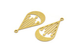 Brass Drop Charm, 12 Raw Brass Drop Charms With 1 Loop, Earrings, Findings (29x15x0.60mm) A4526