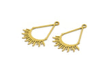 Brass Drop Charm, 24 Raw Brass Drop Charms With 1 Loop, Sun Charm (25x19x0.60mm) A4559