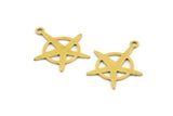 Brass Sea Star Charm, 24 Raw Brass Sea Star Charms With 1 Loop (19x17x0.60mm) A4550