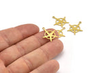 Brass Sea Star Charm, 24 Raw Brass Sea Star Charms With 1 Loop (19x17x0.60mm) A4550