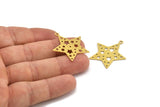Brass Star Charm, 8 Raw Brass Star Charms With 1 Loop, Charm Pendants (30x27.5x0.60mm) A4534